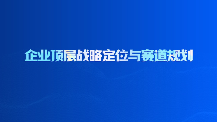 企业顶层战略定位与赛道规划
