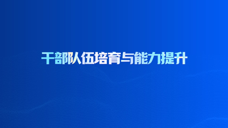 干部队伍培育与能力提升